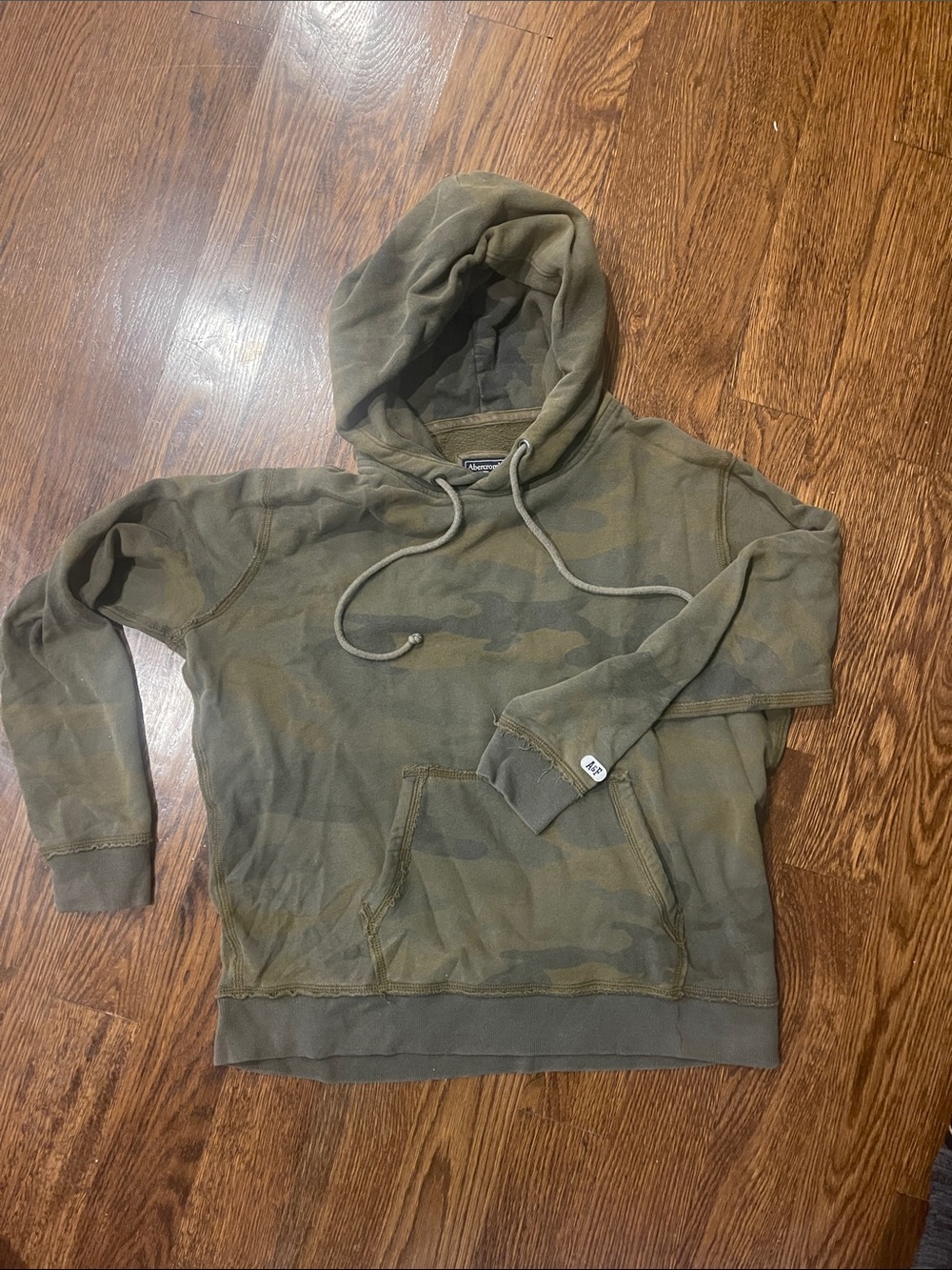 Abercrombie & Fitch Olive Camo Hooded Pullover